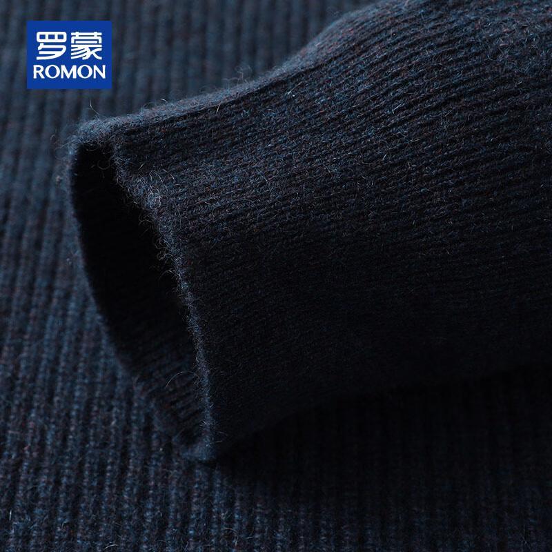 ROMON Men's Thick Pure Cashmere Round Neck Pullover Sweater