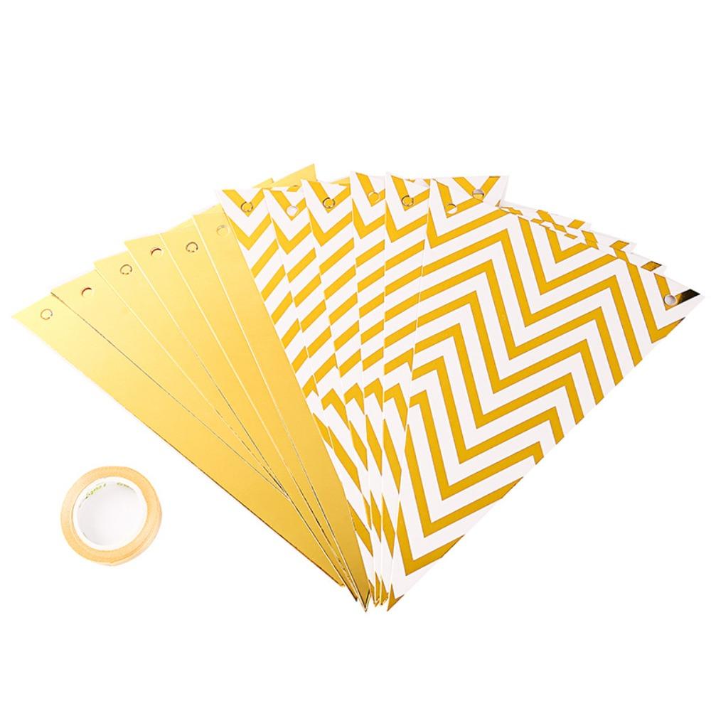 With Rope Triangular Flag Gold Color Party Decoration Flags Birthday Party Banner Birthday Party