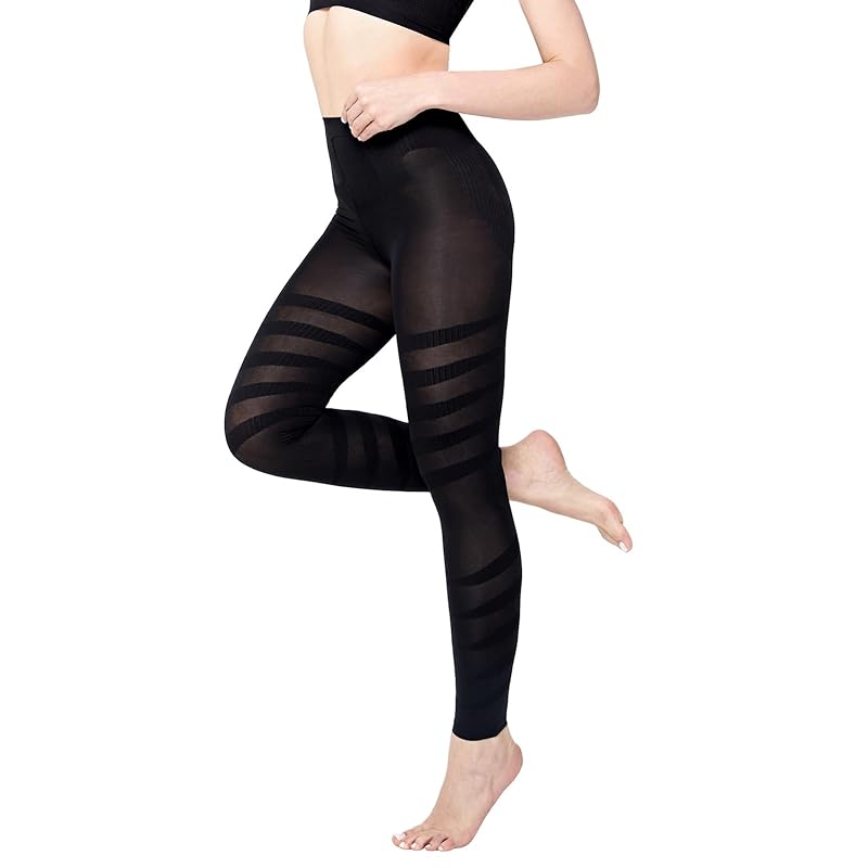 

[MWDGHIOP] compression leggings compression spats wear it Ladies with tight stomachs 10 minute length black M
