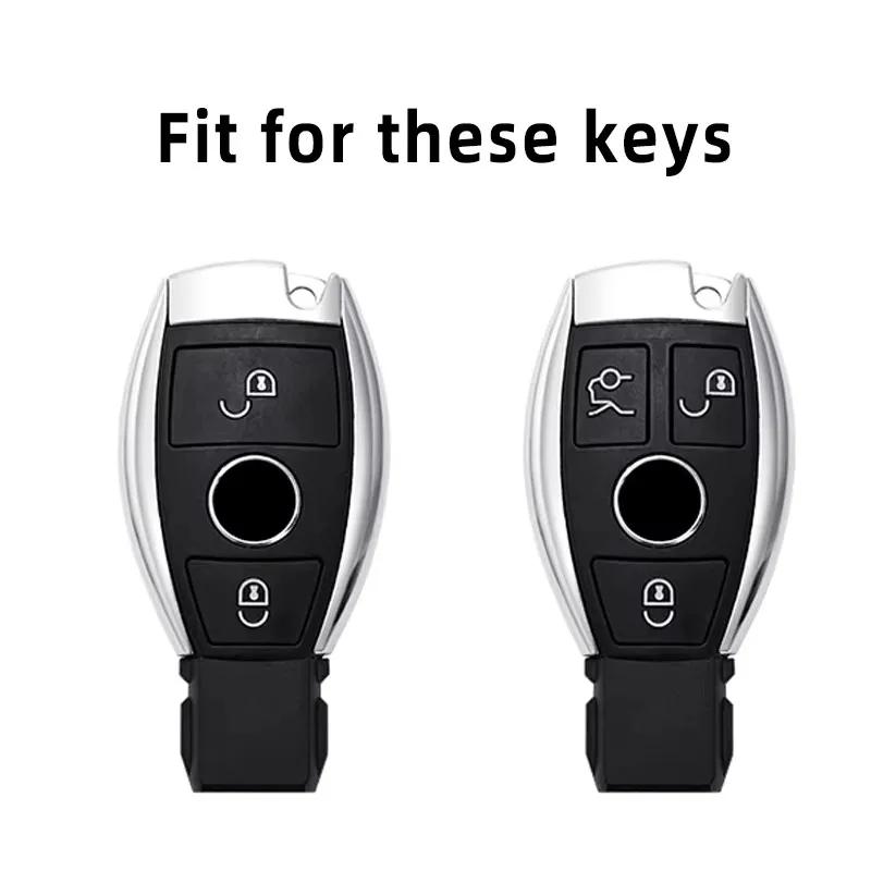Alloy Style Car Key Case Cover Shell Fob For Mercedes Benz A B C E G Class C200 C300 E350 W205 E260L GLK A45 AMG BGA Accessories VK1