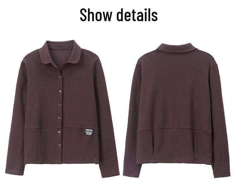 Plus Size Women's Slimming Casual Jacket – Spring 2025 Loose Fit, Long Sleeve Cardigan for Mother's Outfit