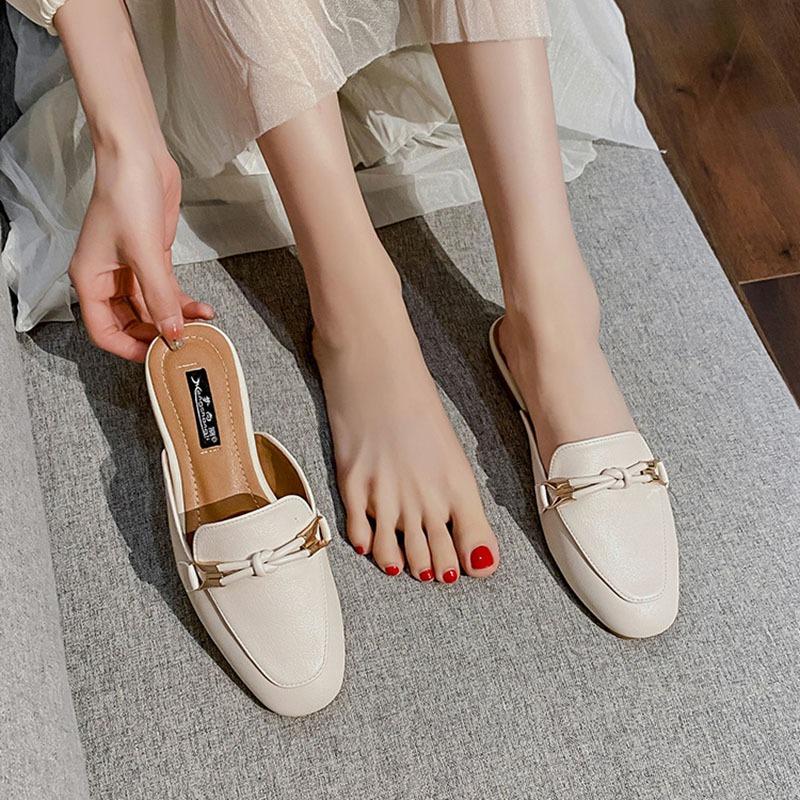 Comemore Mules Pantoufles Chaussures d'été pour femmes Sandales pour femmes Pantoufles pour dames 2024 Nouveaux Talons plats Sans talon Vêtements d'extérieur Mules paresseuses