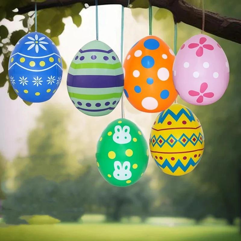 35x27cm Inflatable Easter Egg Decoration Big Colorful Blow Up Eggs for Outdoor Yard Garden Decor Holiday Party Supplies