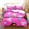 Gabbys Dollhouse Bedding Set Single Twin Full Queen King Size Bed Set Adult Kid Bedroom Duvet Cover Sets 3D Anime Bed Sheet Set