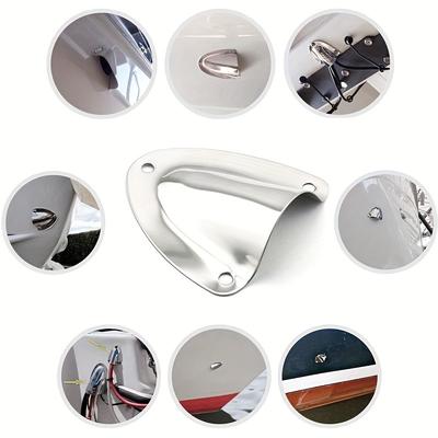 2Pcs Marine Grade Stainless Steel Clamshell Vent Covers Wiring Cable Hole Protector for Boat Yacht Kayak Durable Accessories