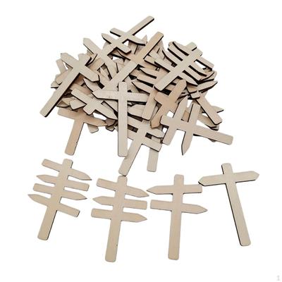 50 Pack Wooden Mini Directional Posts for Model Train Tracks