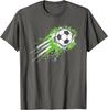 Grunge Soccer Ball Splash Graphic Tee Breathable Cotton Short Sleeve Tshirt For Boys And Unisex