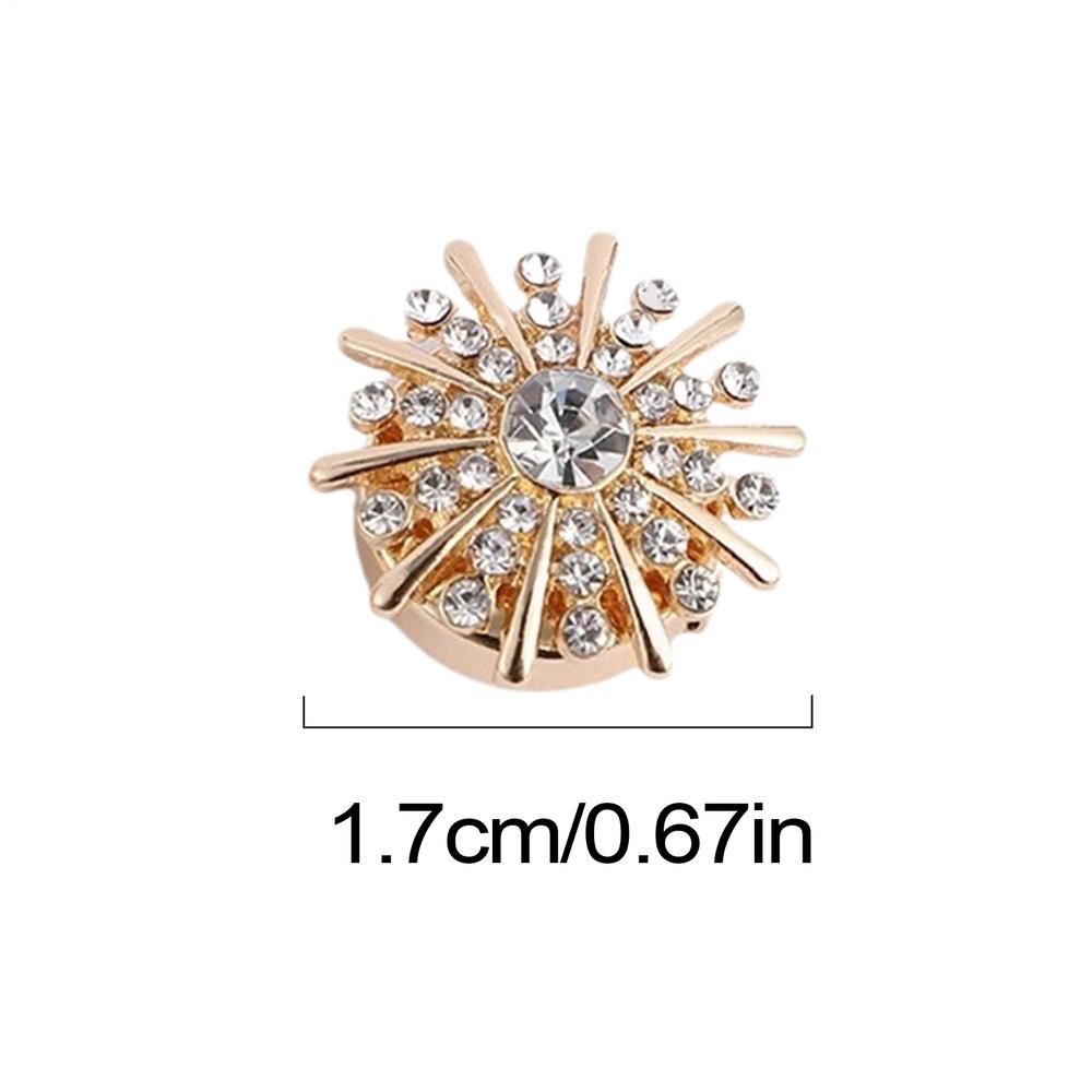 6pcs Rhinestone Button Covers Cufflinks Women Shirt Button Fashion Luxulry Crystal Alloy Copper Shirt Button Clips Buttons
