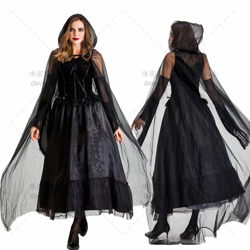 

Хэллоуин Карнавальная вечеринка Темный вампир Ведьма Замок Ведьма, Костюм для киносъемочного шоу XXL