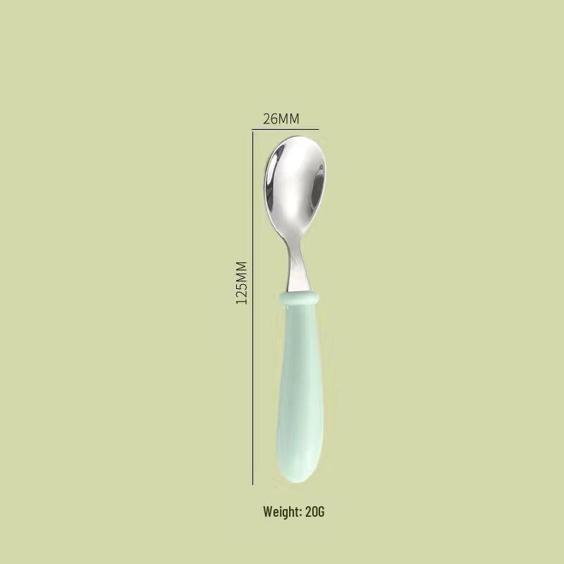 

304 Stainless Steel Children s Cutlery Set: Spoon, Fork, and Learning Chopsticks with Box - Gift for Mother and Baby, Round Handle.