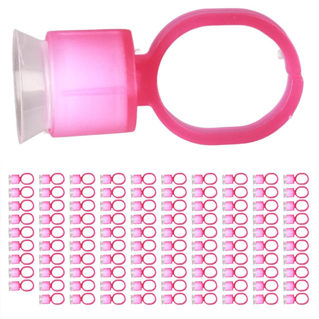 100pcs Tattoo Ink Ring Cup Disposable Microblading Pigment Cup Holder with Sponge