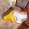 Women Bowknot Mid Waist Satin Panties Solid Color Spaghetti Strap Lace Briefs Hollow Out Seamless