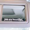 The Text Car Stickers You Are Beautiful Interior Decoration Rear View Mirror Fashion Stickers Creative Sport Pvc Vinyl Decals