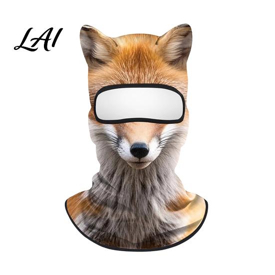 Cappuccio con Fantasia di Animali Realistica Maschera Integrale 3D con Orecchie Antivento Maschera Facciale da Ciclismo per Autunno Sci Inverno Copertura Protezione Solare Costume di Halloween