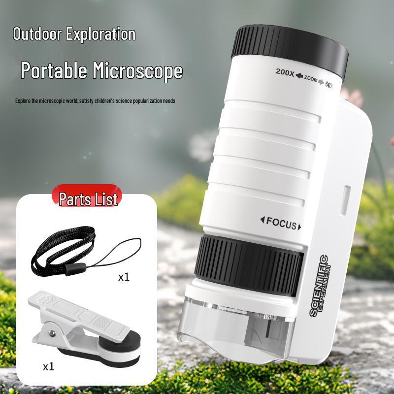 Set Microscopio Portatile per Bambini per l'Educazione Scientifica - Perfetto per Esperimenti di Scuola Primaria e Secondaria