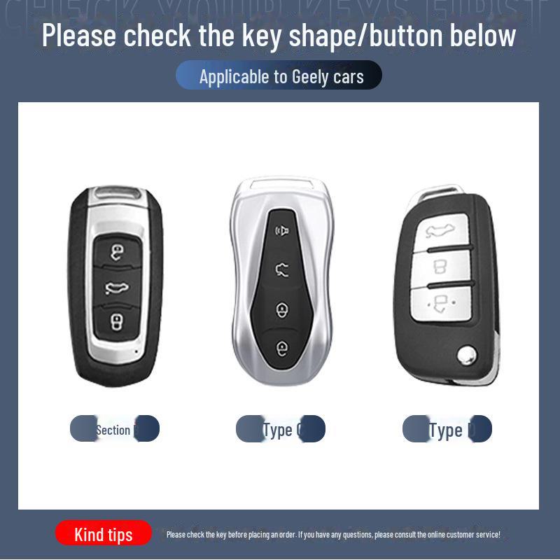 Kompatible Schlüsselabdeckung für Geely-Modelle: Emgrand, Binyue Pro, Xingyue L, Binrui, Icon, Vision X6, Boyue Cool, Xingrui, GS
