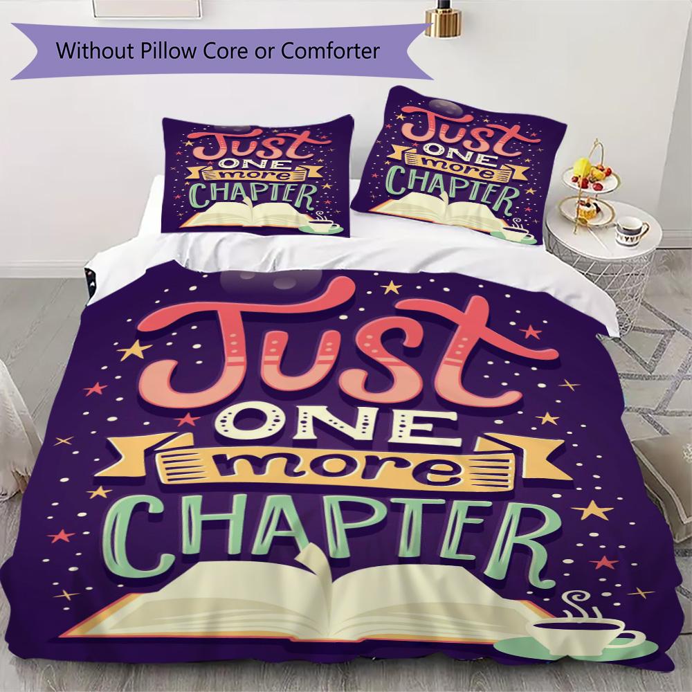 Gifts for Book Lovers Pattern Bedding,Quilt Set Quilt Cover Pillowcase Home Birthday Gift (1*duvet cover+2*pillowcase,without core)ZSJT0917119