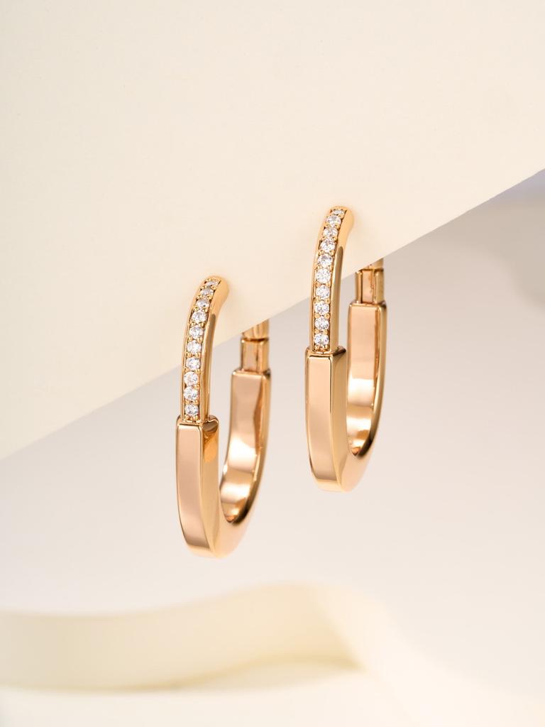 Boucles d'oreilles forme cadenas clous d'oreilles avec diamants bijoux de haute qualité cadeaux pour le port quotidien, hommes et femmes ne sont pas limités à fait main