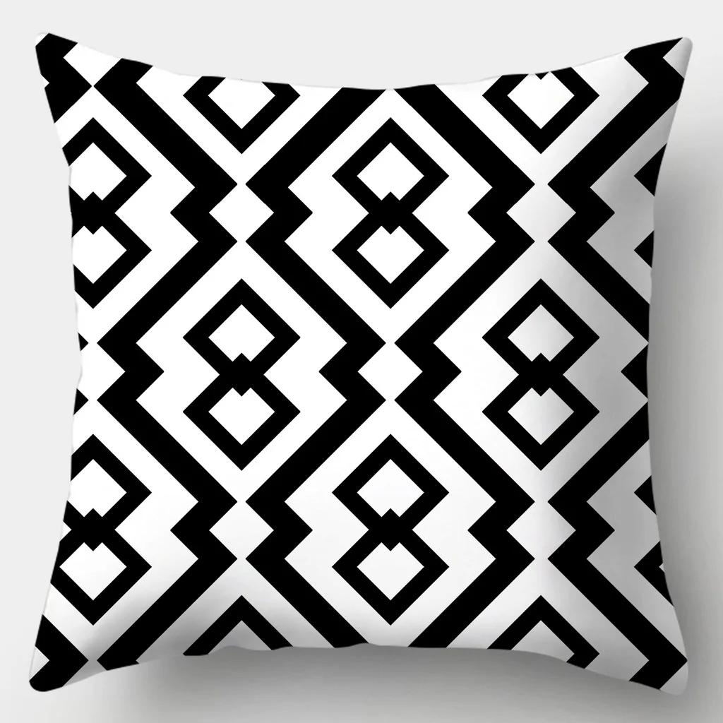 Black and White Series Cushion Cover 45cmX45cm Pillow Case Square Sofa