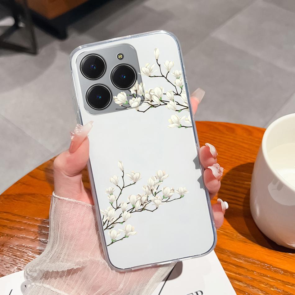 Simple Creative Case For Realme C63 C61 Transparent Back Cover For Realme C 61 C 63 Soft Slim Silicone Shockproof Funda Bumper