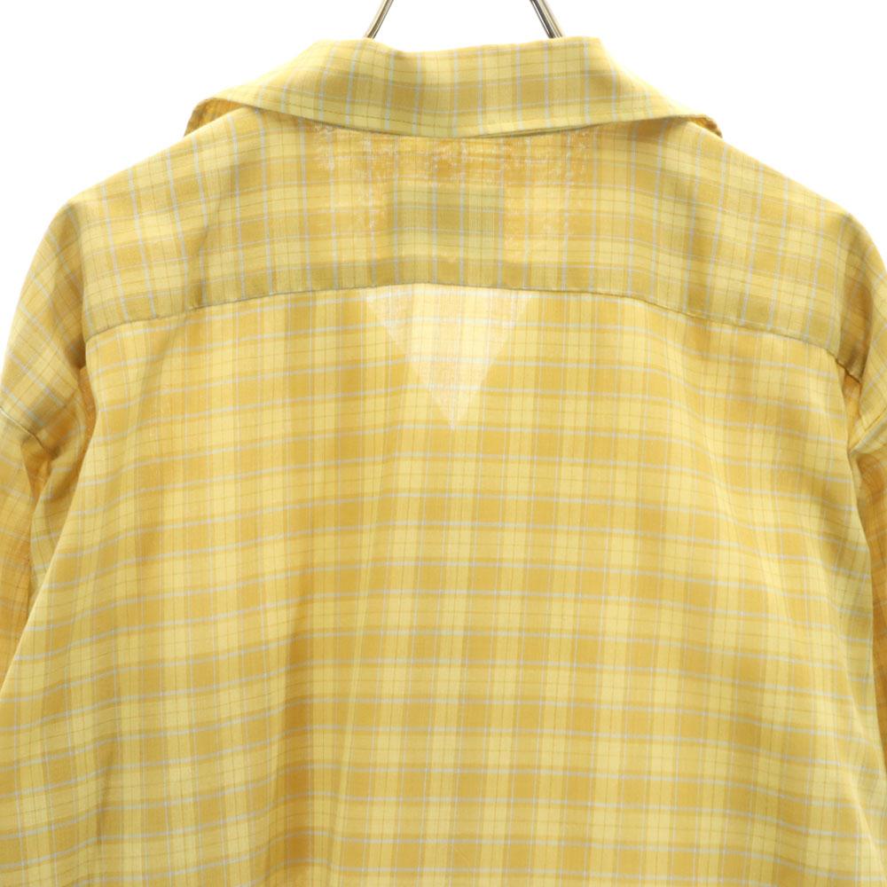 Arrow 60s Vintage Box Silhouette Check Pattern Long Sleeve Open Collar Shirt Men's Used