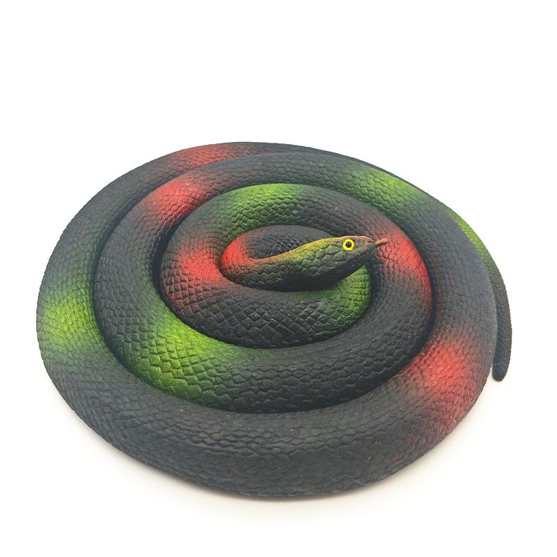 Children's Soft Rubber Toy - Large Green Fake Snake Prank Model