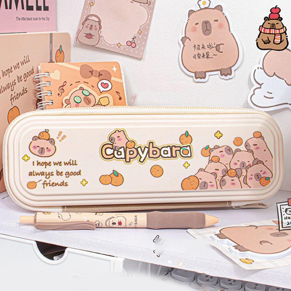 Waterproof Capybara Pen Bag Large Capacity Stationery Storage Bag Cartoon Pen Pouch Student Gift