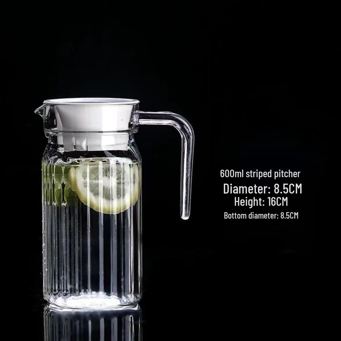 Акриловый кувшин для холодной воды большой емкости - Пластиковый кувшин для сока в полоску - Прозрачный чайник для напитков для дома