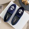 Fashion Women Flat Boat Shoes Fashion Suede Leather Embroidery Girl Slip-on Loafers