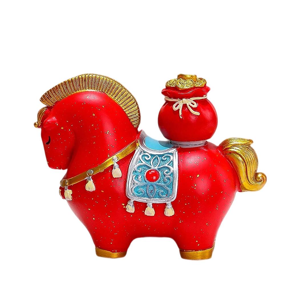 Creative Red Horse Mascot Figurine for Office or Living Room Decoration - Instantly Attracts Wealth