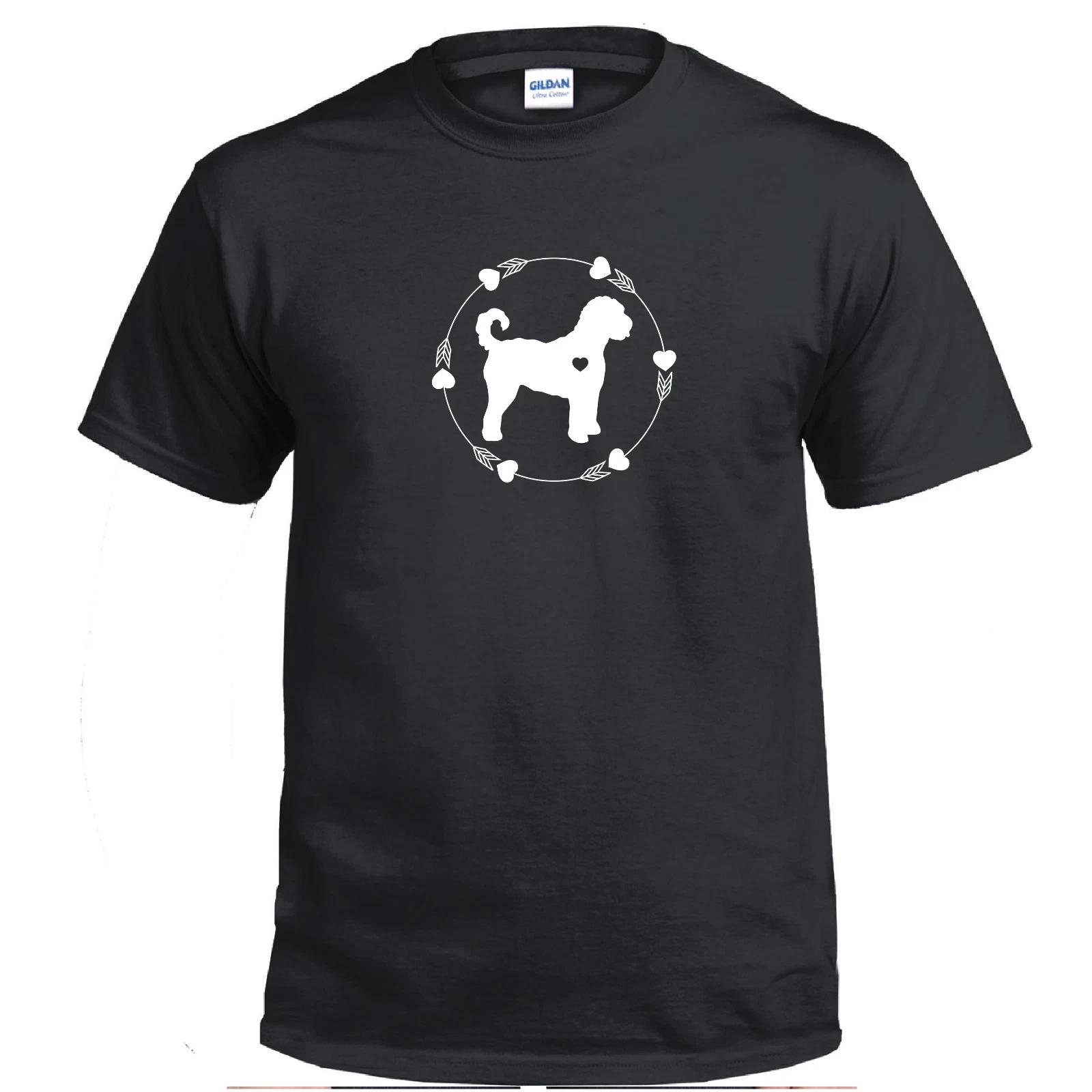 Labradoodle Silhouette Dog Breed Labradoodle Heart Babies Cotton Black T-Shirt 3XL