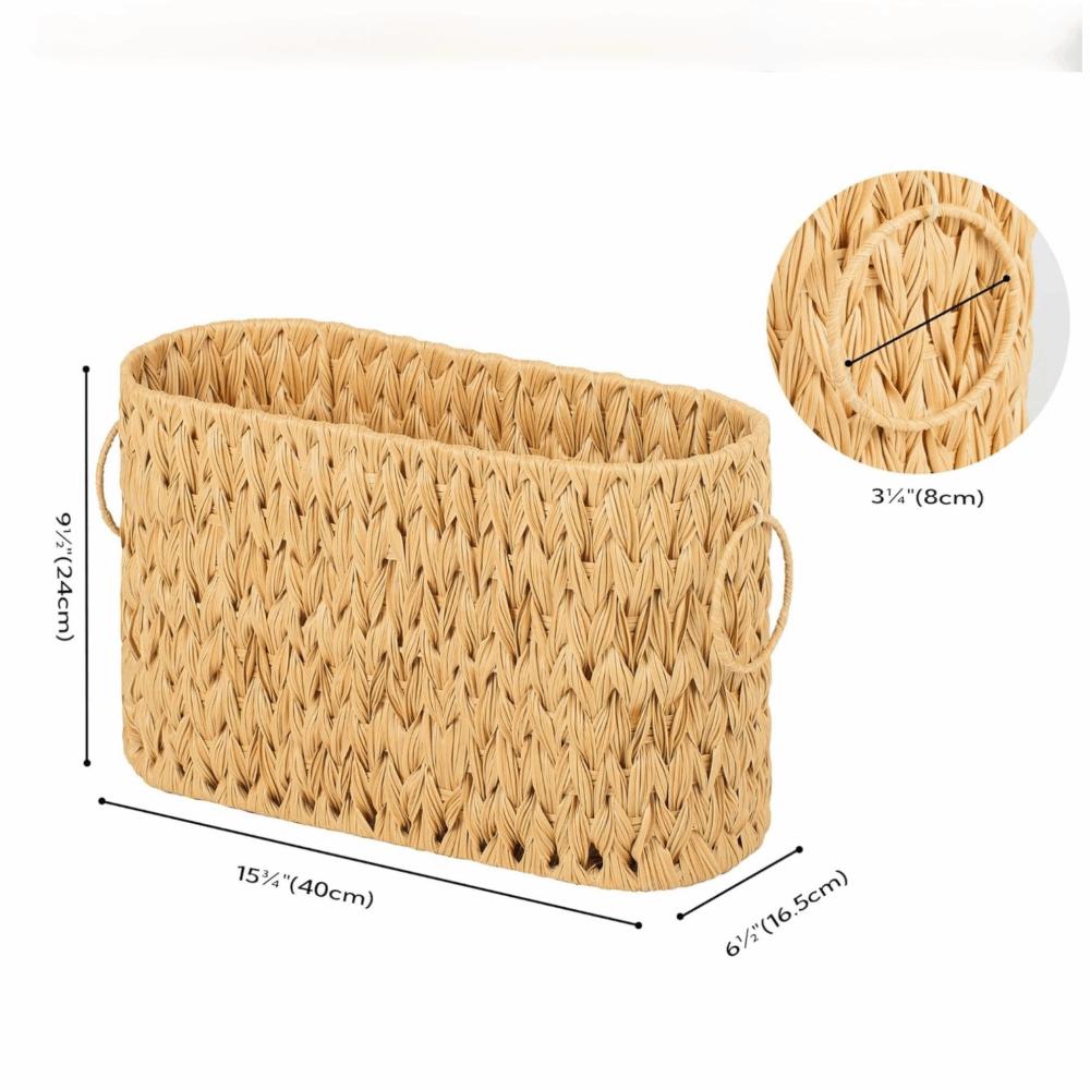Kreativní proutěný pletený úložný box na toaletní papír s uchy Velkokapacitní koupelnový úložný koš Domácí úložný koš na drobnosti