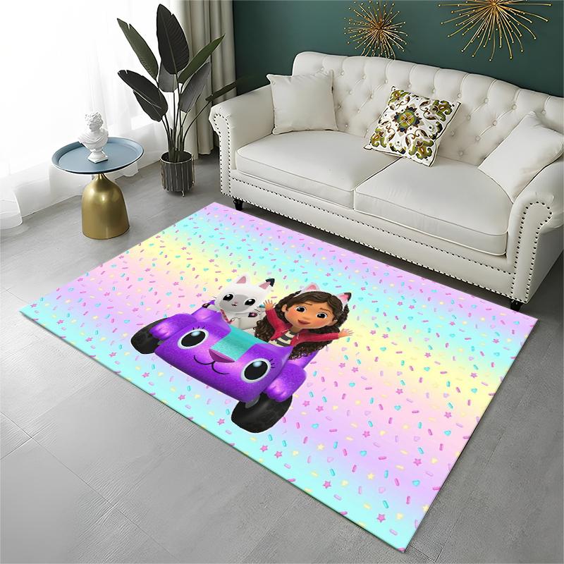 Cartoon Gabby Dollhouse Girl Carpet Rug for Playroom Bedroom Living Room Sofa Home Decor,kid Area Rug Non-slip Floor Mat Gift