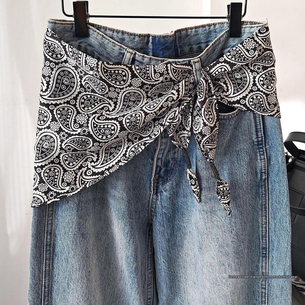 Retro Paisley Silk Scarf: Women's Spring/Summer Versatile Scarf & Waist Accessory