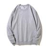 Spring Crew Neck Sweatshirt: Drop Shoulder, Solid Color, Long Sleeve, Logo-Printed Workwear.
