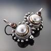 Creative Round White Pearl Earrings, Popular In Europe and America, Alloy with Red Diamonds Earrings