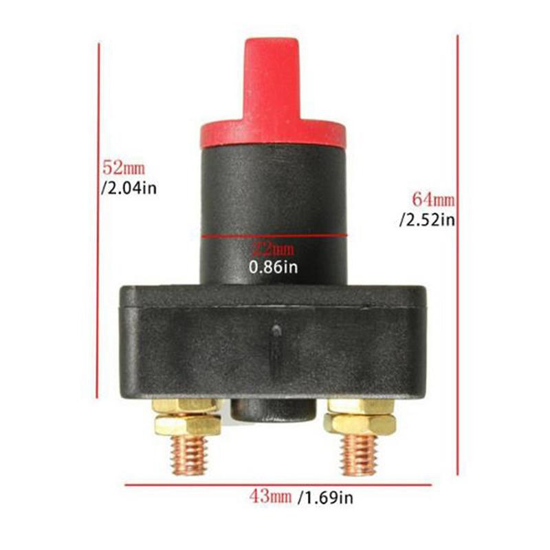 12V Car Master Battery Isolator Disconnect Rotary Cut Off Power Kill Switch On/Off Battery Disconnect Kill Selector Switch 100A