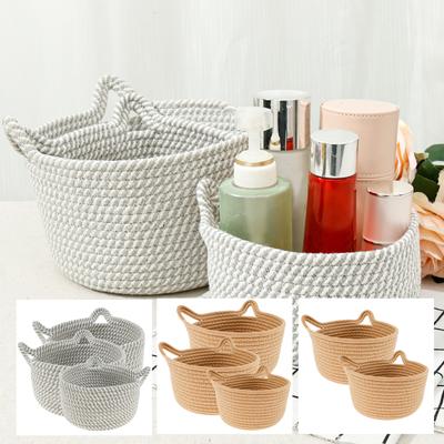 Bavlněná šňůra Pletené úložné košíky Stolní organizér na drobnosti Domácí Kuchyňský Stůl Nádoba na ovoce Chléb Kosmetiku