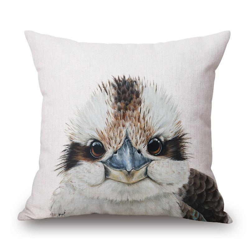 Australian Animals Wombat Kangaroo Possum Kookaburra Birds Koala Poster Cushion Cover Decorative Pillow Case