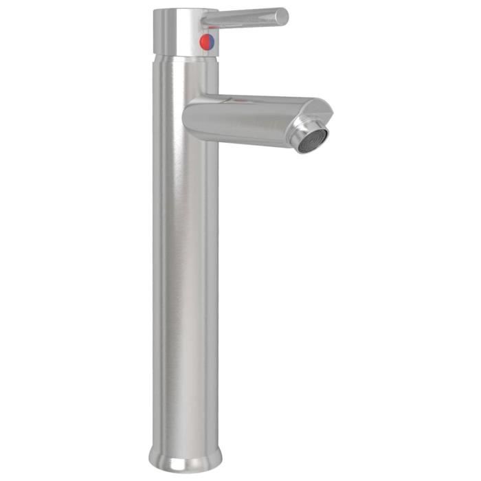 Mitigeur de salle de bain vidaXL - Nickel - Design contemporain - Durable
