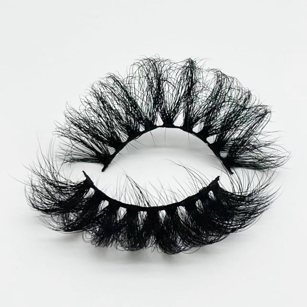 25mm Mink Eyelashes Russian Curly Eyelashes European And American Thick Messy Fried Hair False Eyelashes