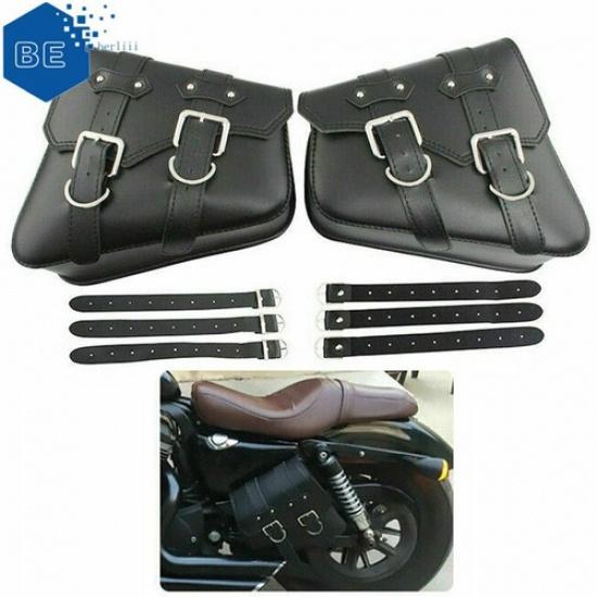 PU Leather Motorcycle Saddle Bags Saddlebag Luggage Bag For Sportster 883 Dyna