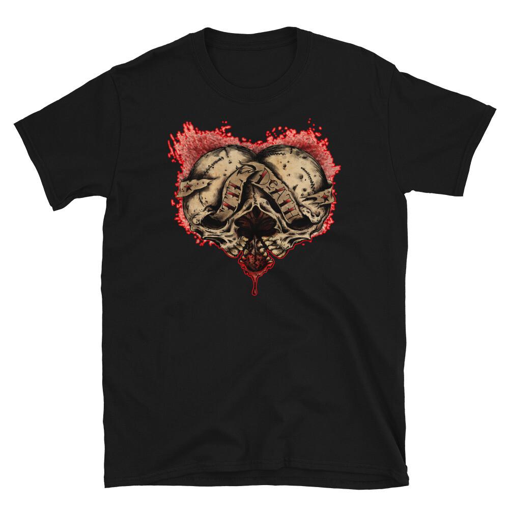 Romantic Gothic Skull Til Death Traditional Tattoo Flash Hard Rock Metal Shirt S разноцветный