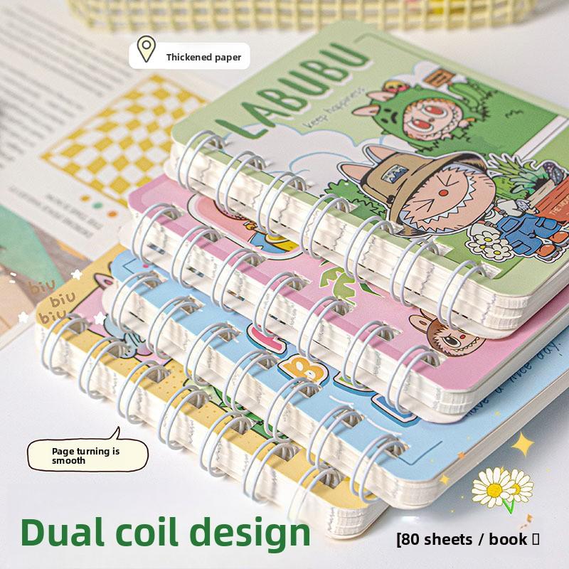 A7 Überklapp-Spiralblock Student Kleines Buch Notizbuch Tagebuch Tragbarer Büro-Notizblock