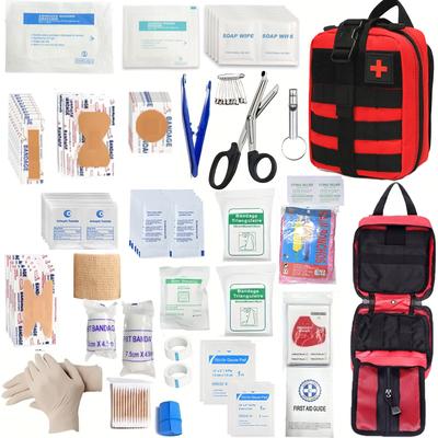 205 Pcs Outdoor General Purpose First Aid Kit, Multifunctional First Aid Kit for Home, Outdoor Activities, Traveling and Camping