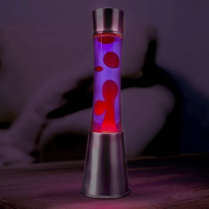 Lampe à lave - violet - 40cm - ambiance zen - électrique - métal