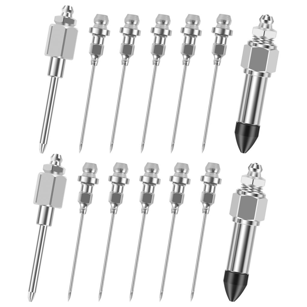 7/14Pcs Grease Needle Adapter Set Anti Leaking Solid Machinery Grease Nozzles Easy To Transport Grease Injector Needle Accessory