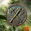 Wikinger-Streitaxt Metallschild, Vintage Eisen Wandkunst, 2D Flaches Dekor Für Zuhause