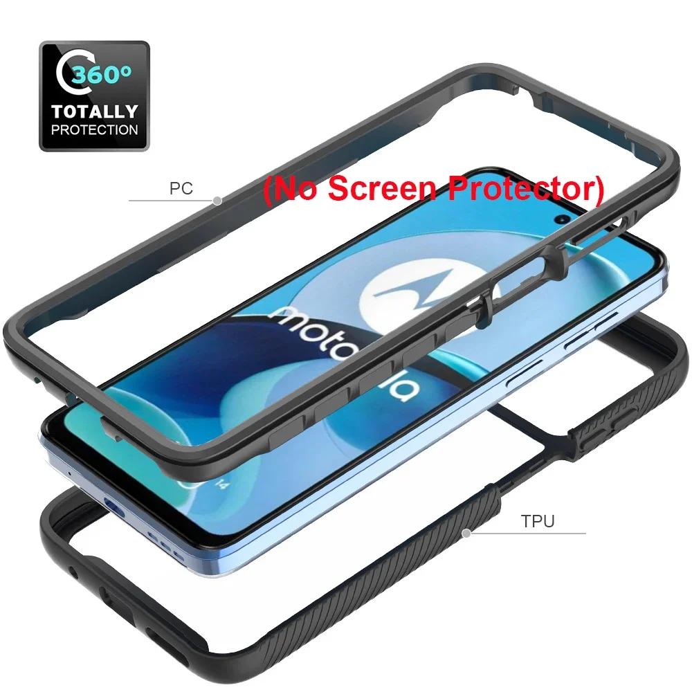 Non-slip Transparent Armor Shockproof Phone Case For Motorola Moto G14 G54 G84 6.5 Inches TPU Bumper Hard Plastic Back Cover