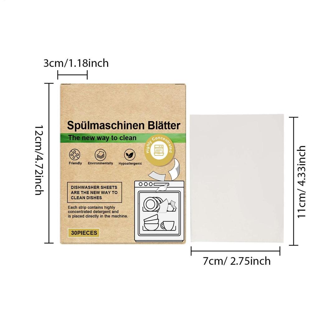 Geschirrspüler Reiniger Tabs 30 Stück Geruchsentferner Blätter Stark Verschmutzung Tiefenreinigung Entkalker für Küche Haushalt Wäsche Waschmaschine